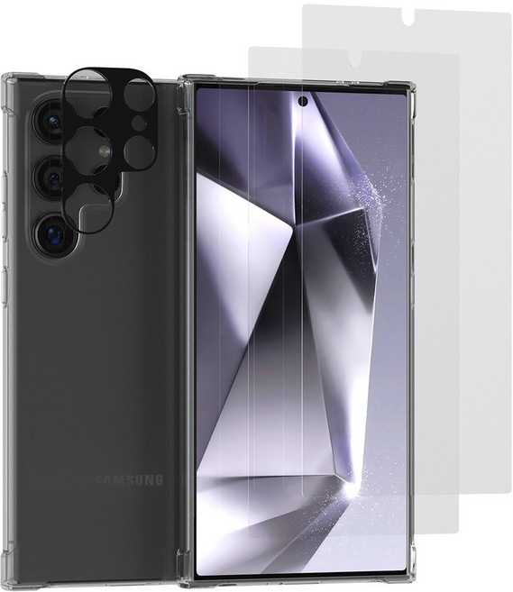 몬스터 스마트폰 액세서리 세트(투명케이스+강화유리2매+빛번짐카메라필름1매), 1세트