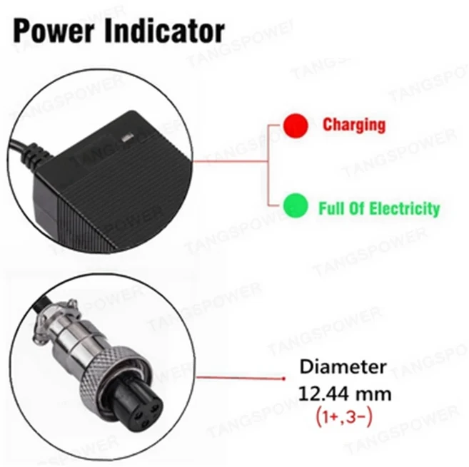 리튬 이온 배터리 팩에 대 한 42V 1.5A 충전기 10S 36V 빠른 자전거, 01 AU, 01 3Pin-GX16