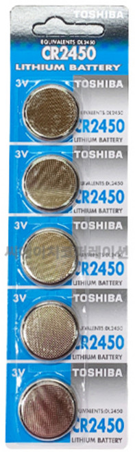 도시바 건전지 CR2450 버튼전지 / 리튬전지 3V, 1개, 5개입
