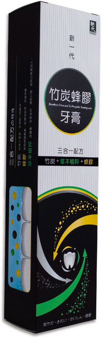 朝代 新一代竹炭蜂膠牙膏, 150g, 1套