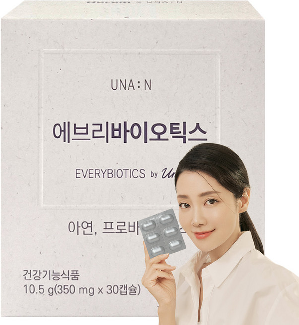 유나엔 에브리바이오틱스 7종 혼합 프로바이오틱스 아연, 1박스, 30정
