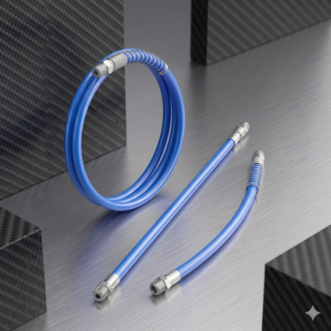 듀라맥스 구리스 주입기 커플러 구찌 오일 니쁠 노즐 구리스건 고압 호스 100cm, 1개