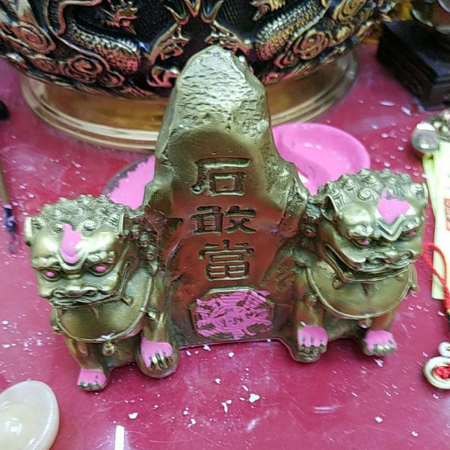 佐運門 純銅 雙獅石敢當 鎮宅化煞 風水擺件, 石敢當(大)