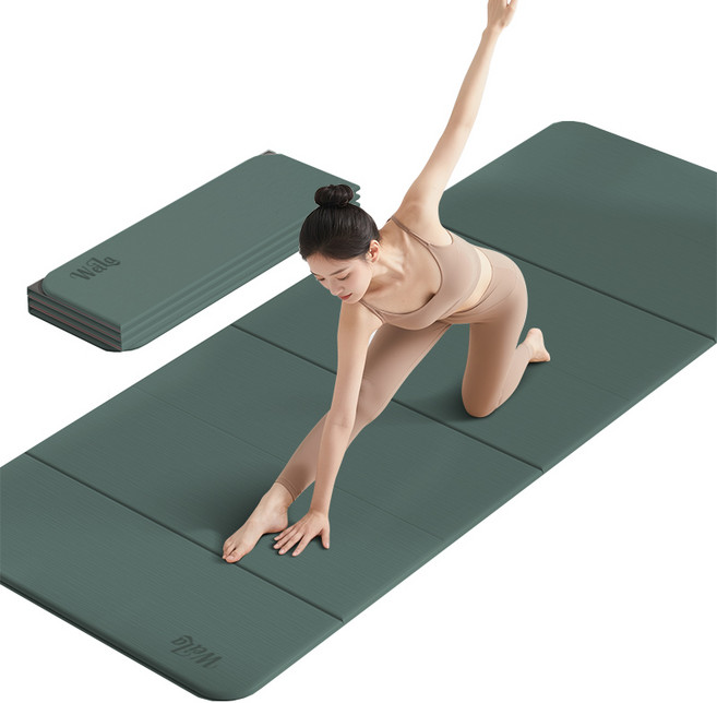 접이식 요가매트 두꺼운 TPE 10mm 층간소음 실내 운동매트, 1개, 짙은 녹색 + 짙은 회색