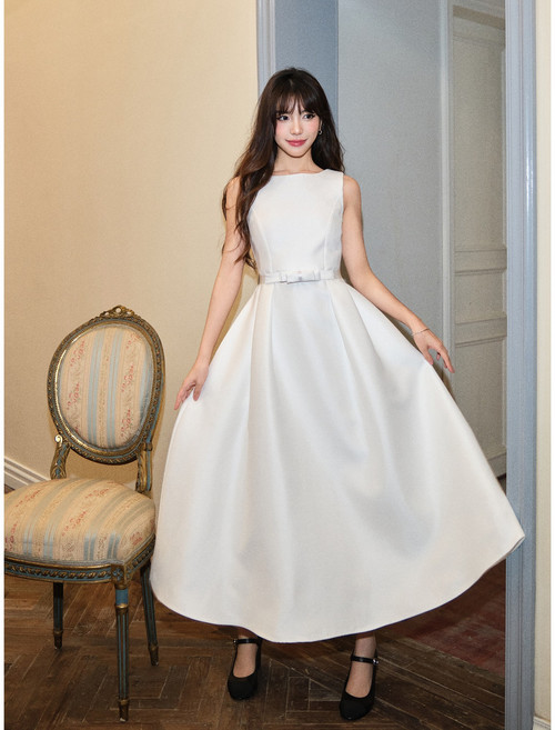 블랙 2부 원피스 셀프웨딩 피로연 드레스 브라이덜샤워 웨딩촬영 스몰웨딩 연말파티룩 A라인 롱드레스