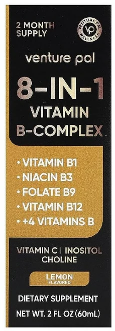Venture Pal 8-in-1 비타민B 복합체 레몬 60ml(2fl oz), Venture Pal, 8-in-1 비타민B 복합체,, 1개, 60ml - 쿠팡