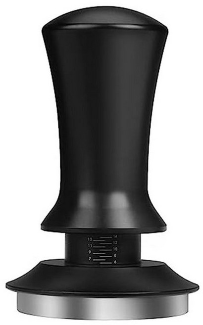 에스프레소 탬퍼 커피 탬핑 53mm 스프링로드 일정한 압력 에스프레소 탬퍼 세트 바리 스타 커피 애호가, 검은색