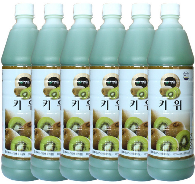 청솔 키위 음료베이스, 835ml, 6개