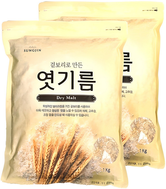성진 겉보리로 만든 엿기름, 1kg, 2개