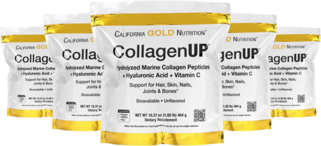 5개 CollagenUP 캘리포니아골드 콜라겐업 가수분해 비타민C 히알루론산 무맛 464g 16.37oz 아미노산