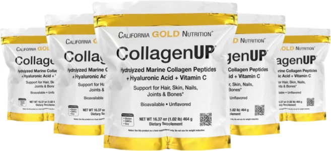 5개 CollagenUP 캘리포니아골드 콜라겐업 가수분해 비타민C 히알루론산 무맛 464g 16.37oz 아미노산 - 쿠팡