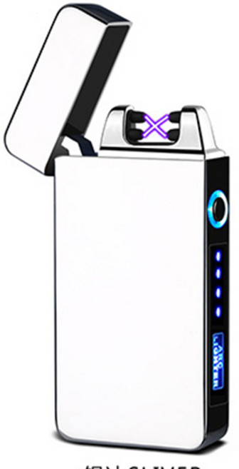 TTN USB 더블아크 라이터03 충전식 선물 고급형, TTNUSB더블아크라이터03-실버, 1개