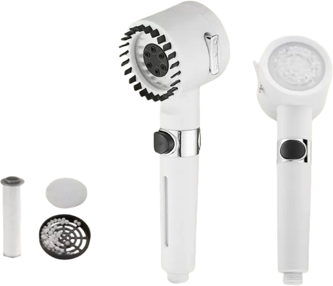 공구PXJ 수압상승 필터 샤워기 헤드 두피 마사지 샤워기 세트 3단조절, 도자기백색, 1개