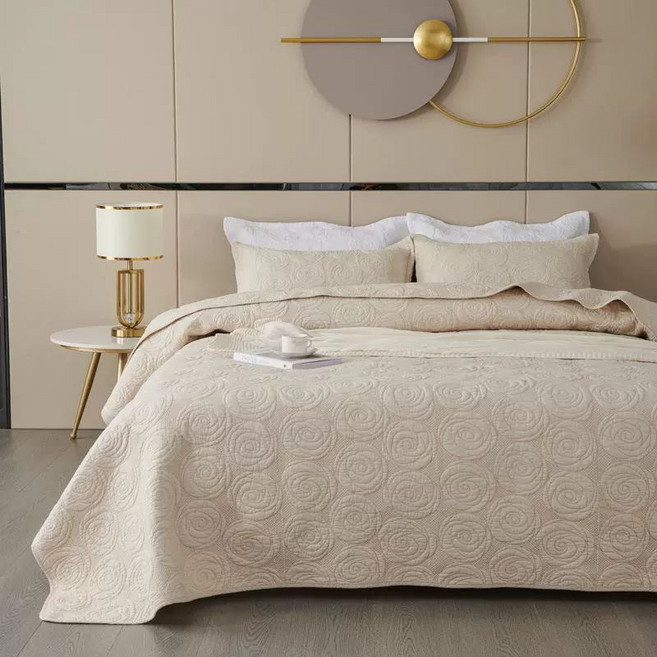 양면 베드 순면 워싱 오가닉 피그먼트 이브리다 침대, 장미-미카색