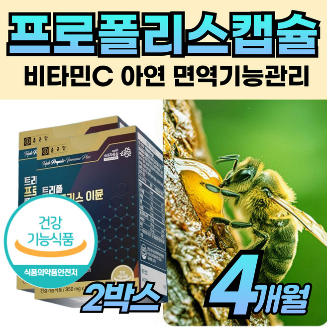 브라질 그린 프로폴리스 플로폴리스 캡슐 면역력 아연 감소 부족 한 하루 먹는 호주 브라운 포로플리스 아침 영양 건강 중년 성인 청소년 남자 여자 노인 어르신 추천 제 품 식약청, 2개, 60회분
