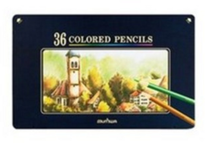 문화 수채화색연필 틴케이스, 48색