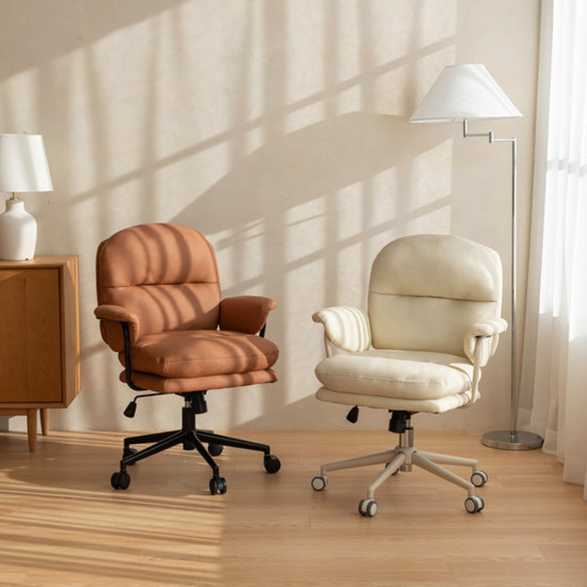 동서가구 BT-01 인테리어 가죽 의자 DF925909, 1개, 아이보리