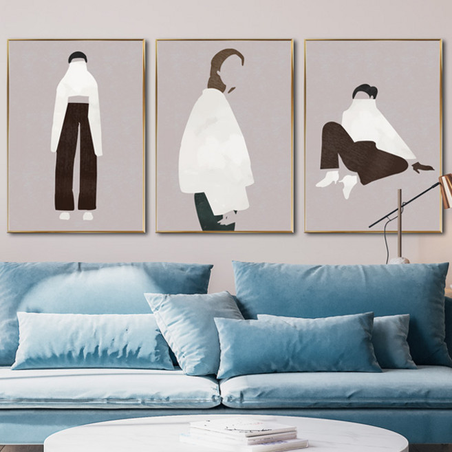 일러스트 드로잉 패션그림 인테리어액자 방송 소품 대형 벽 거실 사무실 개업액자, 01번 로제, 무광골드