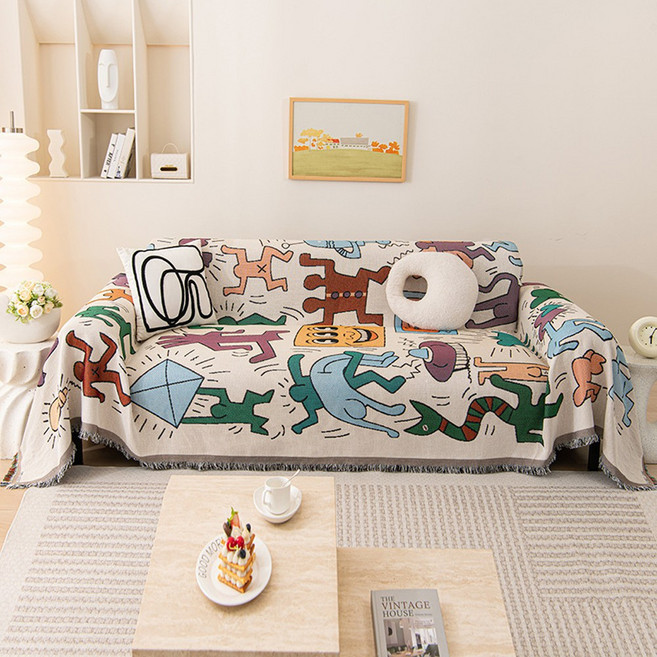 홈메이드 그래피티 쇼파커버 카우치 쇼파패드 사계절 소파덮개 23번, 1개
