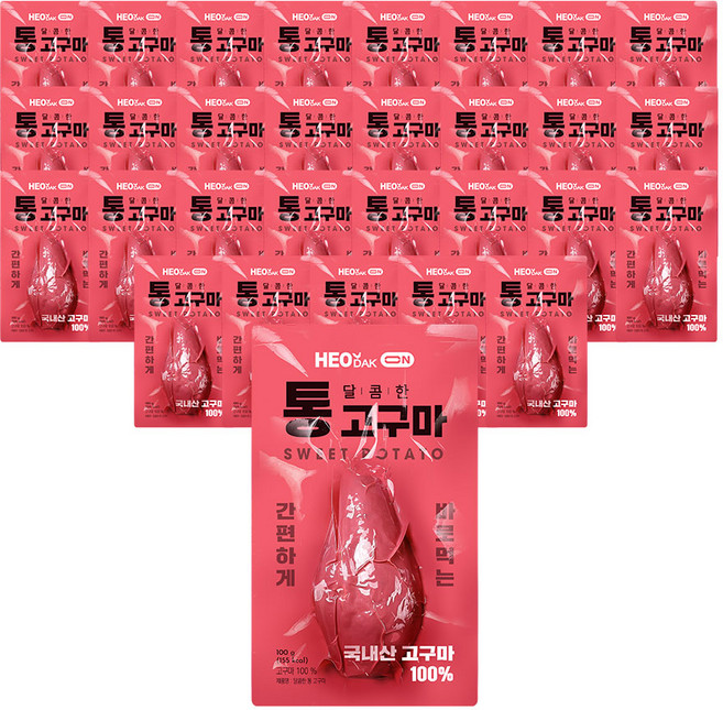 허닭ON 바로먹는 실온 달콤한 통 고구마, 30개, 100g