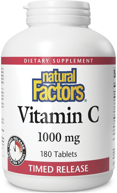 natural Factors 維他命C 1000毫克 長效緩釋錠, 180錠, 1個