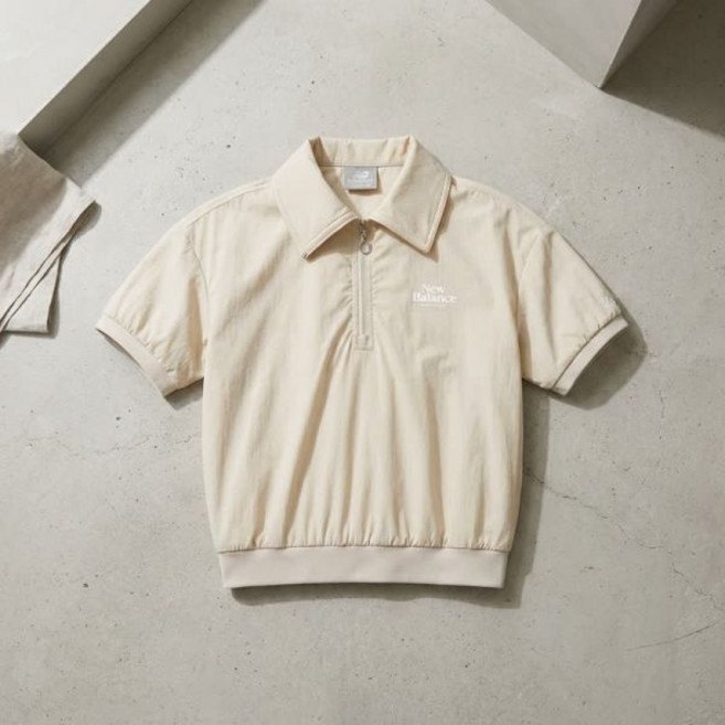 뉴발란스 여성 프로즌 우븐 스트레치 카라 반집업 - 35 Beige NBNFE3W612