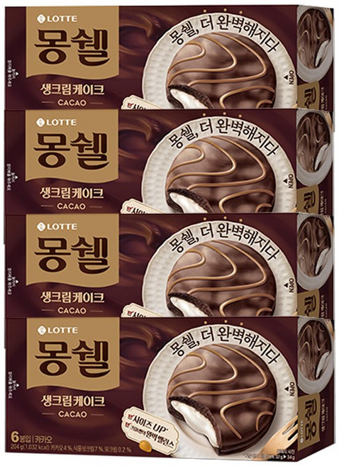 롯데 백화점몽쉘 생크림케이크 204g, 4개