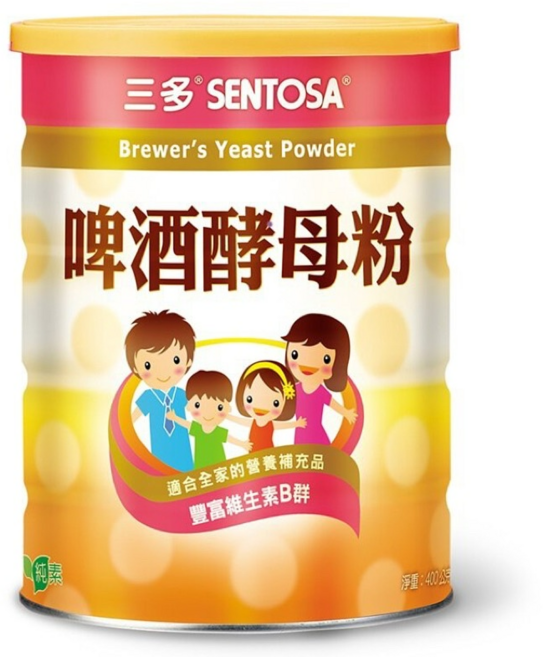 三多 SENTOSA 啤酒酵母粉，富含維生素B群，全家適用營養補充品，400公克, 400g, 1罐