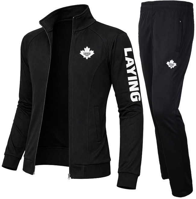 남성 캐나다 단풍 트레이닝세트 가우리 집업 츄리닝 운동복 상하의 슬림핏 봄가을 져지