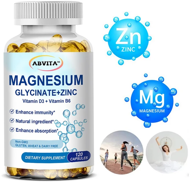 마그네슘 글리시네이트 아연 60/120 캡슐 고흡수형 비타민D3 B6 함유 면역 & 수면 & 근육 에너지 영양제, 3개, 60정 - 쿠팡