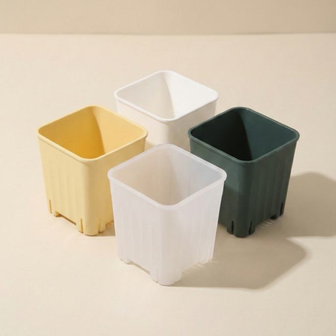 호르투스가든 SP06 파스텔 슬릿화분 미니 화분 플라스틱 사각 소형 슬릿분 투명 모종 포트 6호 8호, SP06 투명 [6호]