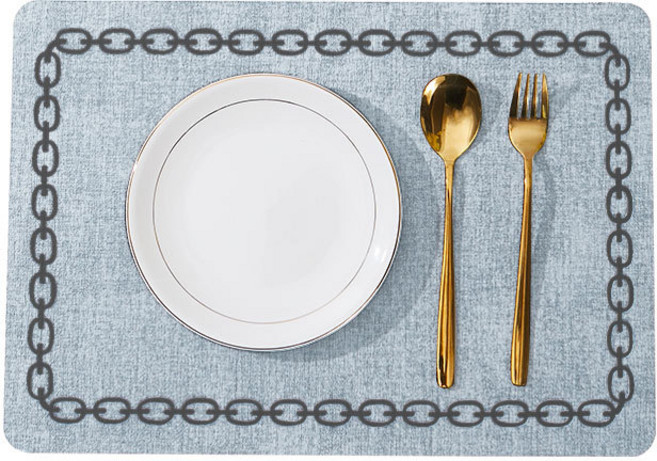 지안홈데코 클래식 가죽 방수 식탁매트 플레이팅매트, 직사각안개청, 1개