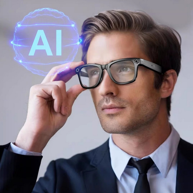 [CYLIFE] 2025스마트 AI변역안경 800W화소 AI촬영카메라 초고화질 촬영 AI통역 회의록 녹음 IP65방수 무선이어폰 블루투스5.4, 블랙, 블루라이트 차단