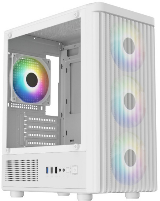 (주식회사 투민시스템) TM200 AIR1 RGB 강화유리 미니타워 (화이트)