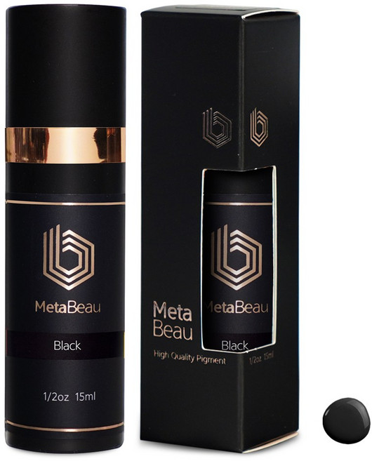 메타뷰 고농축 반영구화장 하이브리드 색소 진하고 선명하고 변색없는 머신 수지 엠보 겸용색소, 1세트, 01 블랙 Black