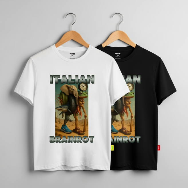 이탈리아 이탈리안 브레인롯 기능성 반팔티 티셔츠 아동 성인 주니어 발레리나 퉁퉁퉁 사후르 트랄랄레로 봄봄비니 발레리나 붐바르디로 합체