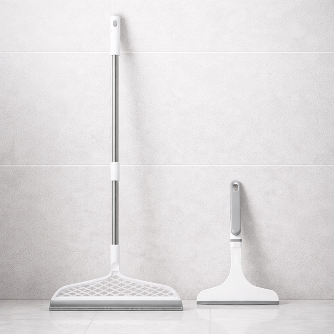 루움 물기제거 한손사용 스퀴지 2종세트, 화이트, 1세트