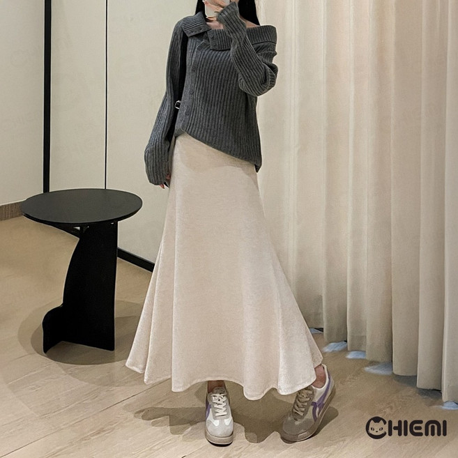 CHIEMI 軟糯顯瘦 - 秋冬遮肉A字長裙 - 魚尾裙