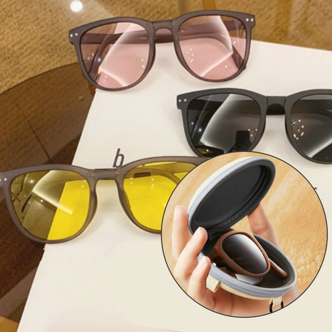 여름 야외 여행용 휴대용 선글라스 자외선차단 고글, 상세페이지 참조, mod 블랙핑크