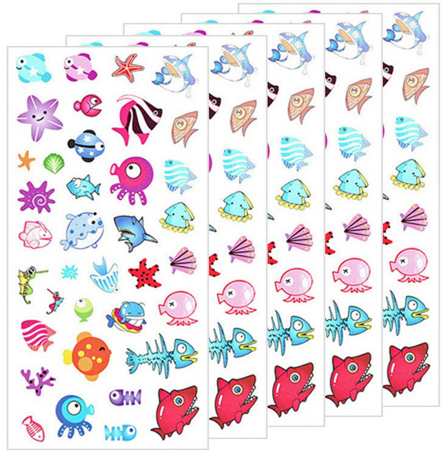 (5장세트)TC KC인증 어린이 타투스티커 40종 캐릭터 판박이 행사 타투, 1개, TC-001 5장