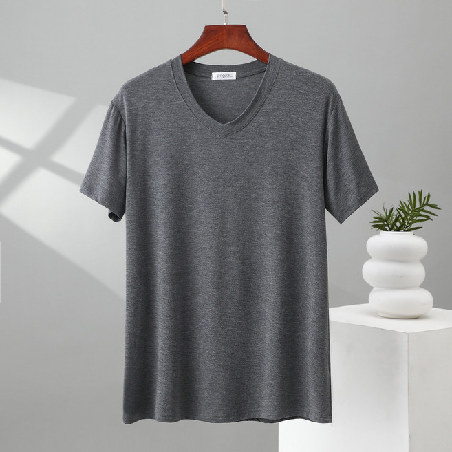 빅사이즈 남여공용 브이넥 반팔 티셔츠 WXG-761