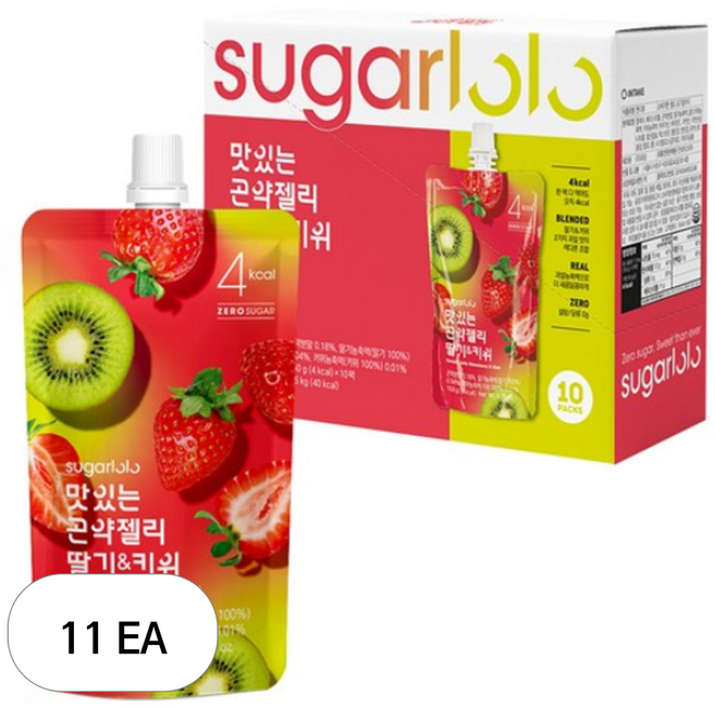 슈가로로 맛있는 곤약젤리 딸기 & 키위, 1.5kg, 11개
