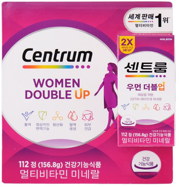 센트룸 멀티비타민 미네랄 우먼 더블업, 112정, 3개