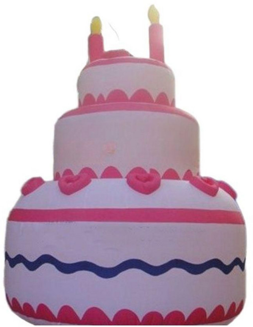 생일케이크 에어풍선 케이크 파티풍선 장식품 포토존 생일파티, 3미터+송풍기