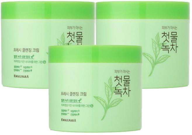 과일나라 첫물녹차 프레시 클렌징 크림, 300g, 3개