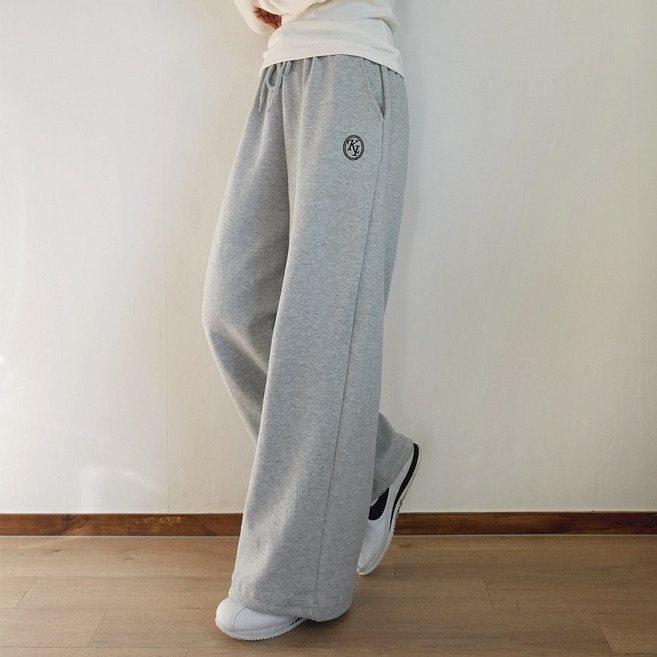 [키140/키150/키160] [자체제작] 키키코 자수스트링와이드팬츠 투웨이 여성 키작녀 중학생 트레이닝 바지 봄 가을