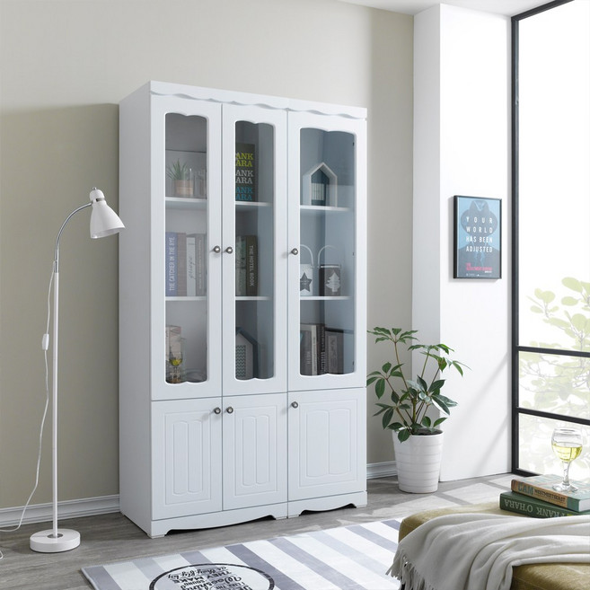 파로마 네오 라나델 1800 키큰 진열장 유리장 반장 피규어 양주장 장식장 400 NEO1306, 화이트