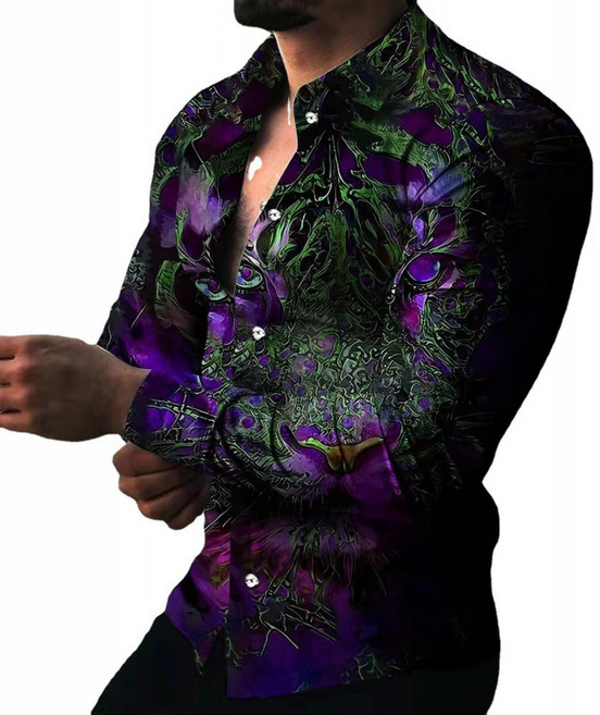 남성 긴팔 형님 건달 셔츠 캐주얼 남방