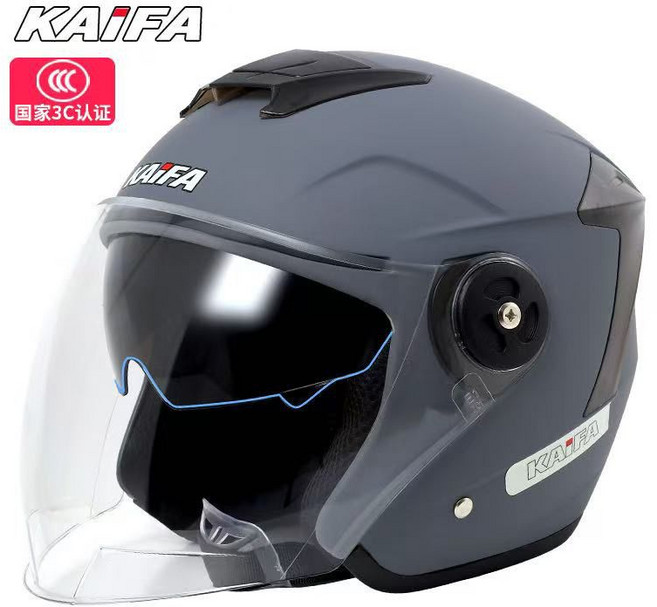 AWN 摩托車頭盔 男女適用 四季通用 安全帽, 1個, 603灰色【雙鏡高清】3C認證