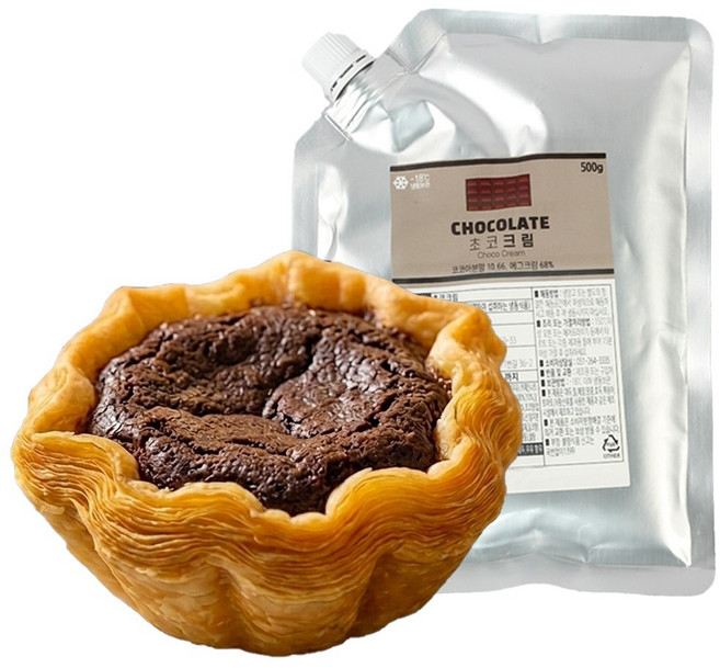 굿브랜드 에그타르트만들기 페스츄리 우아한 플라워 쉘 30g x 13개 + 초코크림 500ml